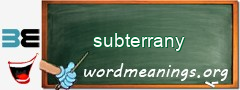 WordMeaning blackboard for subterrany